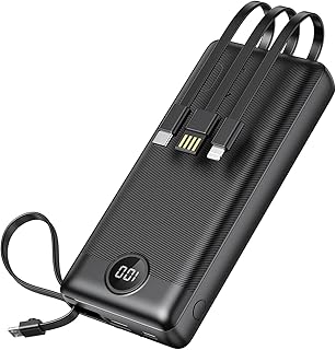 VRURC Power Bank with Built in Cables,20000mAh…