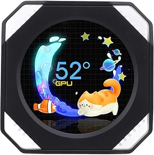 Compare Jectse Computer Temp Monitor, 2.1 Inch Computer Secondary Screen CPU Cooler LCD Display Upgrade Kit USB RGB GPU CPU Temperature Display Black at KSA Price