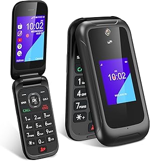 Compare 4G Flip Cell Phone Unlocked, Flip Phones for Seniors & Kids, 3.2" Dual Screen Burner Phone for Travel，AT&TTMobile Compatible, Big ButtonBlack at KSA Price