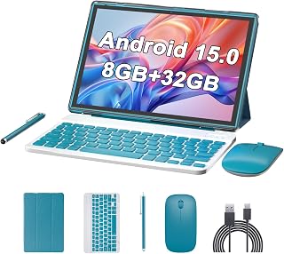 Tablet 10 inch Android 15 Tablet with Keyboard…