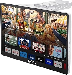 Compare SYLVOX 15.6" Mini Smart Kitchen TV, FHD 1080p, Smart Google TV Builtin Chromecast, Voice Assistant, Dual Speakers, Foldable Down Closet, 2024 at KSA Price