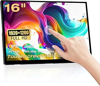 Compare Portable Touchscreen Monitor, 16 Inch 1920X1200P Monitor IPS Touch Screen Monitor with USB C HDMI Port, 300cdm², External Monitor for Laptop PC Phones Computer Ras Pi at KSA Price