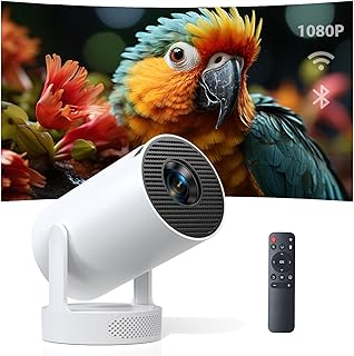 Compare Smart Mini Projector with Android 11 & 5000+ Apps, 4K Supported Full HD 1080P, 20000 Lumens, WiFi 6 & Bluetooth 5.0, 180° Rotatable Home Cinema Projector with Auto Keystone & HiFi Speakers at KSA Price