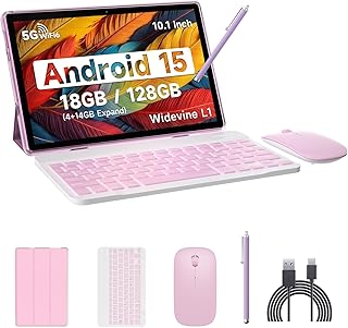 Android 15 Tablet, 10 Inch 18GB RAM+128GB ROM/…