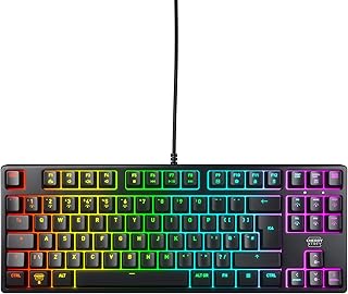 Compare CHERRY XTRFY K4V2 TKL Wired Gaming Keyboard without Number Keypad, UK Layout QWERTY, Customizable RGB Lighting, Mechanical MX2A RED Switches, Black at KSA Price