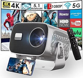 Compare 4K HD Portable Projector with WiFi6 ＆ Blutooth, Android 11, 200”Display Supported, Smart Projector Outdoor Moives ＆ Home Theater with Stand for Smartphone Laptops PC TV Stick at KSA Price