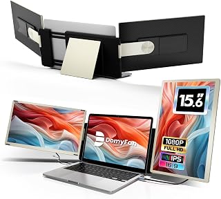 Compare domyfan 15.6" Laptop Screen Extender, 120% sRGB FHD 1080P IPS Triple Portable Laptop Monitor Extender with Hub USB HDMI PlugPlay for Mac, Windows, Chrome, Android, Fits All Laptops at KSA Price