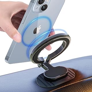 Compare KASTWAVE Magnetic Phone Mount, 360° Rotating Folding Car Phone Mount, Super Strong Magnet Phone Holder for Steering Wheel and Dashboard, for iPhone 14 13 12, Black at KSA Price