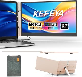 Compare KEFEYA 14" laptop screen extender FHD 1080P Rose Gold, UltraThin Portable Monitor for Travel, Work, and Gaming, Plug & Play for MacWindowsAndroidDex at KSA Price