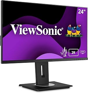 Compare ViewSonic VG24552K 24 Inch IPS 1440p Monitor with USB C, HDMI, DisplayPort and 40 Degree Tilt Ergonomics for Home and Office at KSA Price