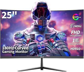 Compare ZZA 25" Curved Gaming Computer Monitors, 240HZ FHD 1080P Monitor,2800R,AMD FreeSync,HDMIDP,VESA,FlickerFree,Blue Light,GamingOffice,PS5Xbox at KSA Price