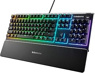 Compare SteelSeries Apex 3  Gaming Keyboard  10Zone RGB Lighting  Premium Magnetic Wrist Rest  Italian QWERTY Layout at KSA Price