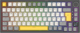 Compare MechLands AK820 PRO 75% Mechanical QWERTZ Keyboard, German Keyboard, Wireless, 3 Modes, with TFT Display and Creamy Sealing Structure, Hot Swapping, RGB, NKRO for WinMac Black at KSA Price