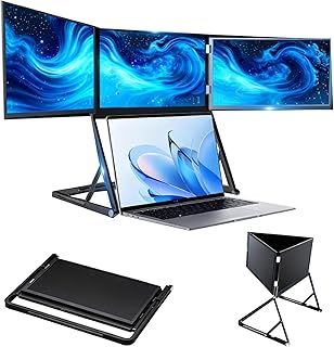 Compare 15.6" Laptop Screen Extender Monitor Portable, Triple Monitor FHD 1080P IPS Laptop Extender Compatible with WinsMac for 13.6"  17.3" Laptops at KSA Price