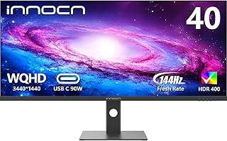 Compare INNOCN 40C1R Ultrawide Monitor 40" WQHD 3440 x 1440p 144Hz FreeSync Premium HDR400 21:9 Computer Display 95% DCIP3 500Nits IPS USB TypeC HDMI TiltHeight Adjustable, Mountable at KSA Price