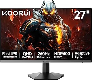 KOORUI 27 Inch Fast IPS Gaming Monitor, QHD 2560x1440…