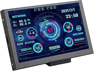 Compare Computer Temp Monitor, PC Sensor Panel Display, 5 Inch IPS USB Mini Screen for Aida64, Stepless Brightness Adjustment, PC CPU RAM HDD Data Monitor, 360° Rotation at KSA Price