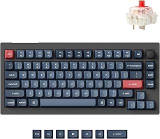 Compare Keychron V1 Max 75% RGB Custom Mechanical Keyboard, 2.4GhzBluetooth 5.1Wired QMKVIA Programmable Macro, HotSwappable Gateron Jupiter Red Switch Gasket Mount for Mac Windows Linux at KSA Price