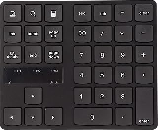 Compare Fdit Wireless Numeric Keypad, 35 Keys Wireless Computer Keyboard with Silent Rapid Rebound Function for Office Home Computers at KSA Price