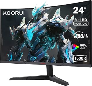 Compare KOORUI 24 Inch Gaming Monitor FHD 1080P Curved Monitor 165Hz VA 1ms 1500R PC Monitors with Adaptive Sync, HDMI X2 DP, VESA Compatible, Tilt Adjustable, Eye Care at KSA Price