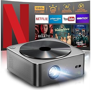 Compare Projector4K 1200 ANSINetfliix Officially LicensedSmart Projector with WiFi6 and Bluetooth,3D Stereo Sound & AI Auto Focus,Outdoor Movie Projector at KSA Price