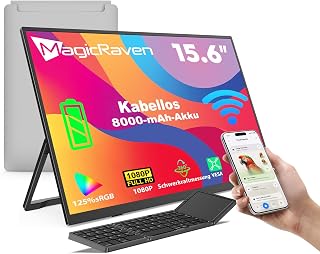 Compare MAGICRAVEN 15.6 Inch Wireless Portable Monitor with 8000 mAh Battery 1080P at KSA Price