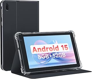 NOVOJOY 7 Inch Tablet with Case, Android 15…