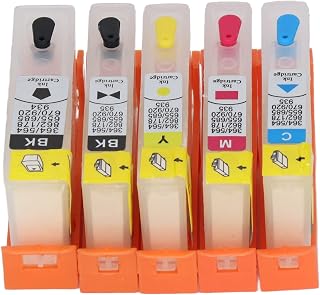 Compare InkSetCombo Pack Pigment Replacement Printer Accessories 5 Pieces InkSet Bk C M YInk OutputCombo Pack with Permanent Chip for Replacement for 364 CV 564 at KSA Price