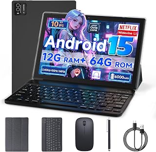 YQSAVIOR 10 inch Tablet with Keyboard, 2 in…