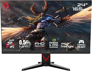 Compare GAMEON 24” IPS Gaming Monitor – FHD 1920x1080, 165Hz Refresh Rate, 1ms Response Time, EdgeLit LED Display, Antiglare 3H Hard Coating, HDR Support, Two HDMI Ports, FreeSync GSync, GOE24FHD165  Black at KSA Price