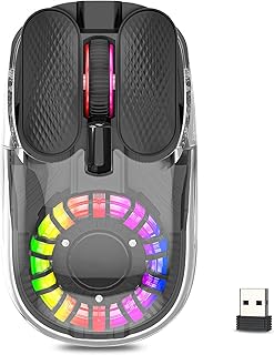 Wireless Bluetooth Mouse, KASTWAVE Transparent Dual-Mode…
