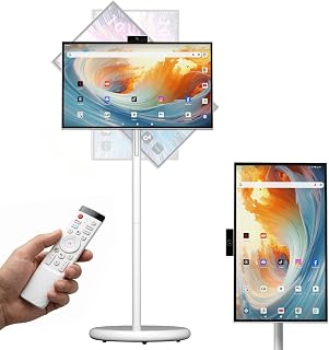 Compare 27 Inch Portable TV شاشة متنقلة شاشه متنقله, Android 15 Touchscreen Smart Monitor, 6GB RAM and 128GB Storage, 1080P Display, 27000mAh Battery, Adjustable Rolling Stand, External Webcam at KSA Price