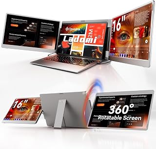 Compare 16" Laptop Screen Extender, 1200P FHD Triple Portable Laptop Monitor Extender for 12"18.5" Laptops, 16:10 Aspect Ratio Rotation Screen, Compatible with MacOS, Wins, Chrome, Surface at KSA Price