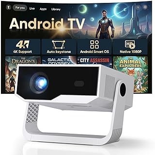 Compare 2026 Mini Smart Projector BuiltinApps, Native 1080P 4K Supported 30000 Lumens Wifi Projector with Android 14 & Auto Keystone, 360° Rotatable Portable Movie Projector for Home Bedroom, iOSSwitchPS5 at KSA Price