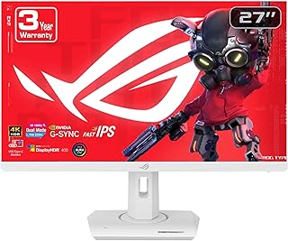 Compare ASUS ROG Strix 27” 4K HDR USBC Gaming Monitor XG27UCGW – White, UHD 3840x2160 Dual Mode 4K 160Hz or FHD 320Hz, 1ms, Fast IPS, ELMB Sync, GSYNC Compatible, AI Gaming, 3yr Warranty at KSA Price