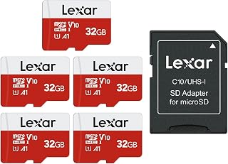 Compare Lexar Micro SD Card 32GB 5 Pack, Up to 100MBs Memory Card at KSA Price