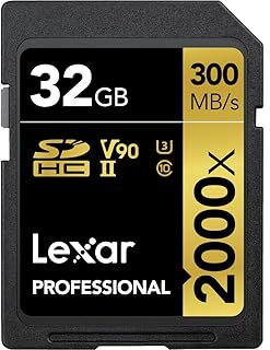 Compare Lexar Professional 2000x SD Card 32GB, SDXC UHSII Memory Card, Up to 300MBs Read, for DSLR, CinemaQuality Video Cameras LSD2000032GBNNAG at KSA Price