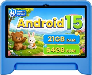 Compare Android 15 Kids Tablet 10.1 Inch, OctaCore Processor, Case Included,Blue at KSA Price