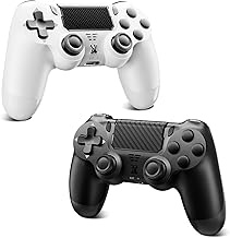 Compare 2pcs Wireless Controller for PS4, Dual Vibration Game JoystickMotion SensingTouchpadSpeaker3.5mm Audio Jack Headphone, Upgraded SixAxis Sensor, Compatible with PS4SlimPro ConsolePC,b+w at KSA Price