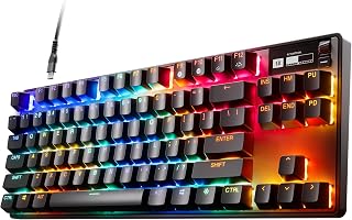 Compare SteelSeries Apex Pro TKL HyperMagnetic Gaming Keyboard  World's Fastest Keyboard  Adjustable Actuation  Esports TKL  OLED Screen  PBT Keycaps  USBC  2023 Edition  American QWERTY Layout at KSA Price