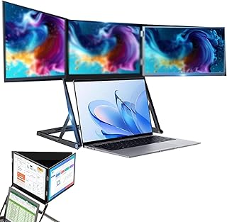 Compare 15.6" Portable Triple Monitor for Laptop, Full HD IPS Screen Extender, Play USBC HDMI MultiScreen Display Laptop Screen Extender for Windows, MacBook at KSA Price