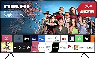 Compare 70 Inch Smart TV, 4K Ultra HDR, LED WebOS Platinum Series, Magic Remote, Cinema Screen Design, Dolby Audio, Smart Voice Control, Apps YouTube, Netflix, Amazon Prime, Shahid NIK70MEU4STN1 Black at KSA Price