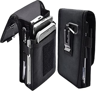 Compare Dual Phone Holster, Large Smartphone Belt Pouch, MultiPurpose Tactical Holder for Work, Hiking, Camping, Barbecue, Rescue Black, XL at KSA Price
