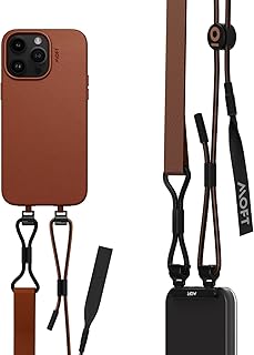 Compare MOFT Phone Lanyard, Universal Adjustable Detachable Crossbody Long Lanyard with Phone Patch, Compatible with Most Smartphones, Bare Phone, Length up to 150cm, Sienna Brown at KSA Price