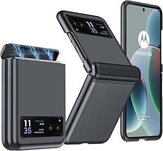 Compare Excefore Case for Motorola Moto Razr 2023, Ultra Thin Matte PC Shockproof Phone Cover Smartphone Case, Full Body Cover & Magnetic Hinge Protectio, Case for Moto Razr 2023, Moto Razr40, Black at KSA Price
