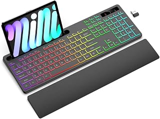 Soueto Wireless Keyboard with 7 Colors & 4…