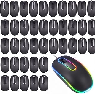 Xuhal 50 Pcs Black USB Wired Mouse Bulk 1000…