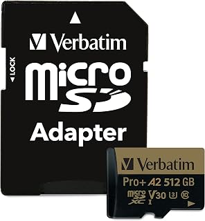 Compare Verbatim 512GB Pro Plus 666X microSDXC Memory Card with Adapter, UHSI V30 U3 Class 10 with A2 Rating 70393 at KSA Price