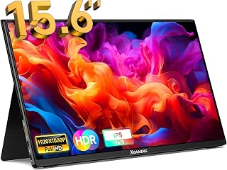 Compare Portable Monitor 15.6 inch FHD 1080P USB C HDMI Gaming UltraSlim IPS Display for Laptop, PC, Mac, Phone, Tablet, Xbox Switch, HDR Plug&Play, Eye Care External Monitor with Smart Cover, Speakers at KSA Price