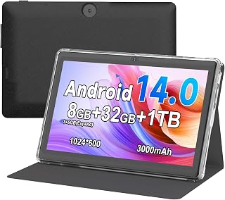 Compare Tablet 7 Inch Andriod with Protective Case, RAM 8GB3+5Expand ROM 32GB 1TB Expand, IPS 1024 * 600 Bluetooth, WiFi, GMS, Widevine L1,YouTube, Netfilx Black at KSA Price